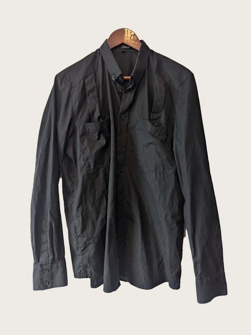 PHILIPPE DUBUC - Black strap shirt - Fits M-L